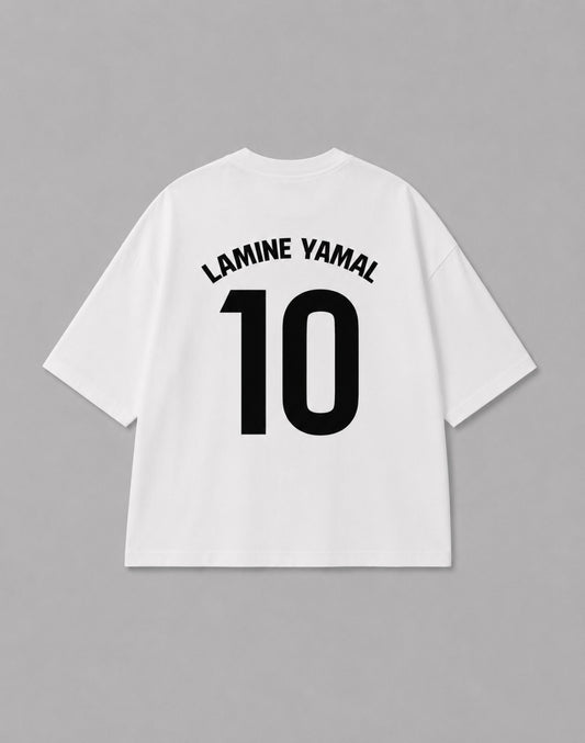 Lamine Yamal #10 Oversized Boxy Fit T-Shirt – White