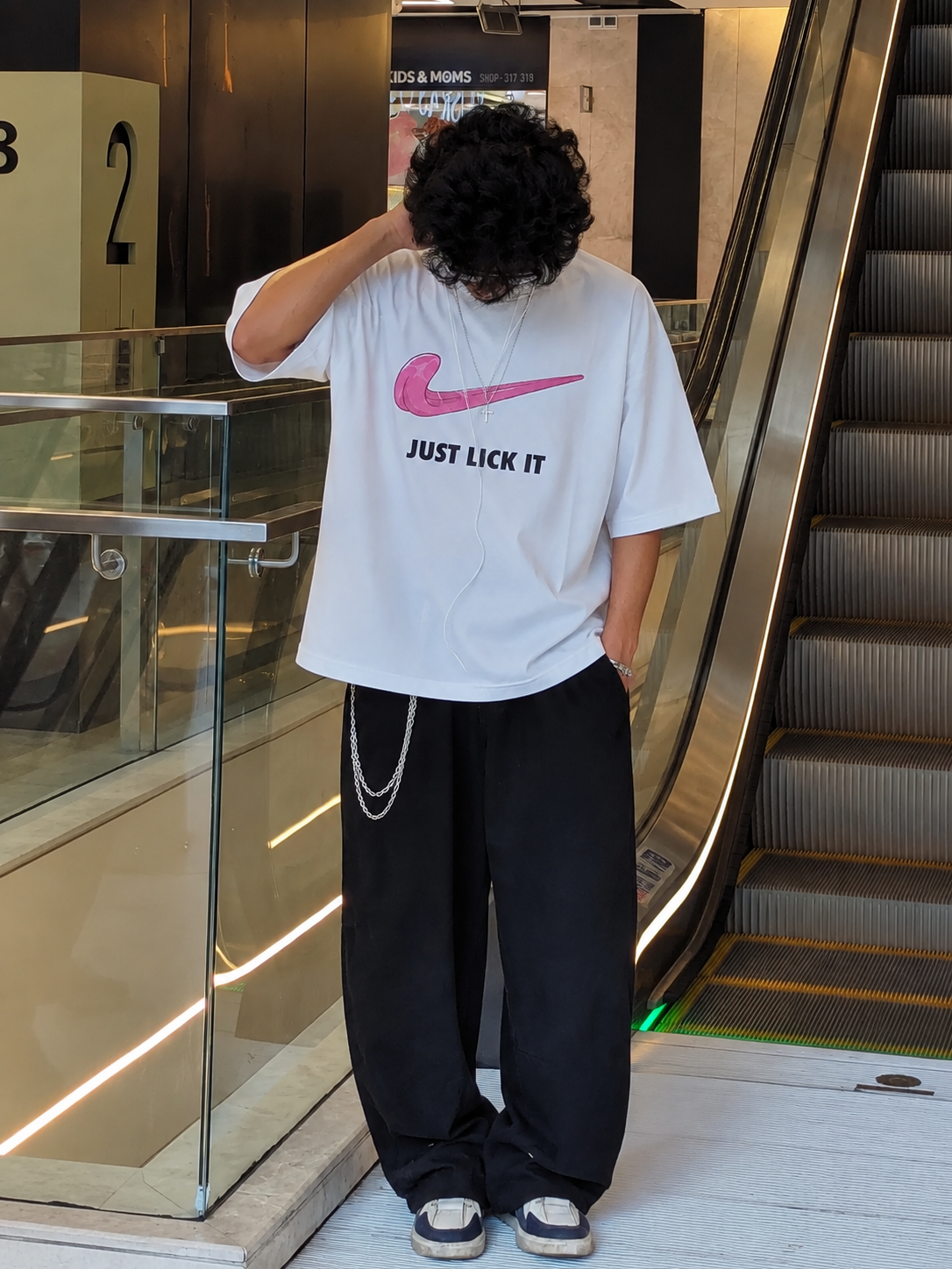 Just Lick It Oversized Graphic T-Shirt – White