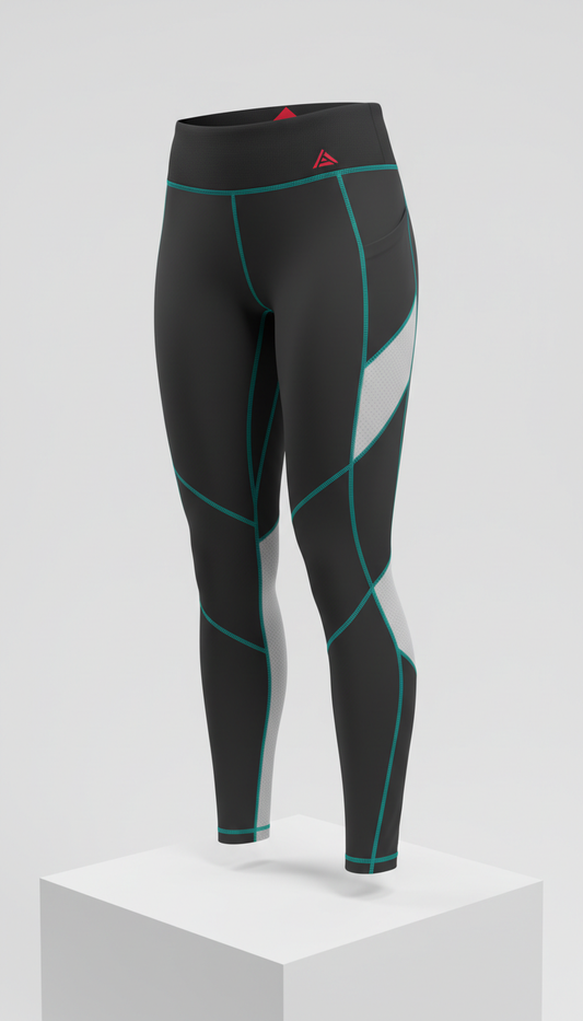 Compression Leggings With Mesh Panels