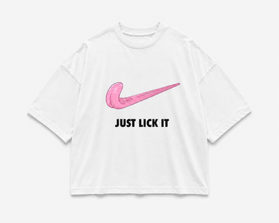 Just Lick It Oversized Graphic T-Shirt – White
