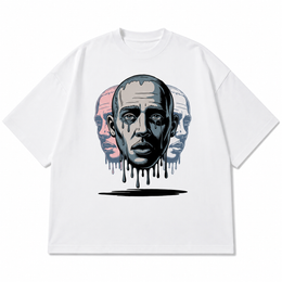 Melting Faces Oversized Boxy Fit T-Shirt