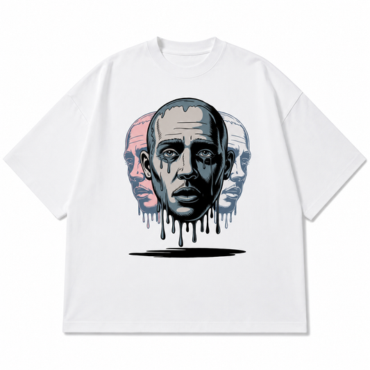 Melting Faces Oversized Boxy Fit T-Shirt