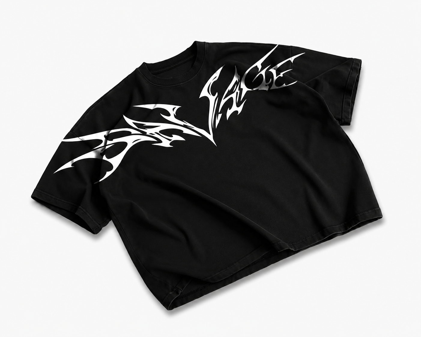Savage Tribal Oversized Boxy Fit T-Shirt – Black