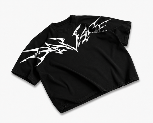 Savage Tribal Oversized Boxy Fit T-Shirt – Black