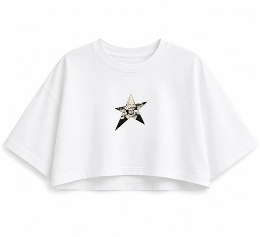 NurexFit Women's Oversized Croptop – White