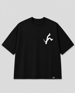 Premium Terry Oversized Boxy Fit Graphic T-Shirt – Cristiano Inspired Streetwear | Black