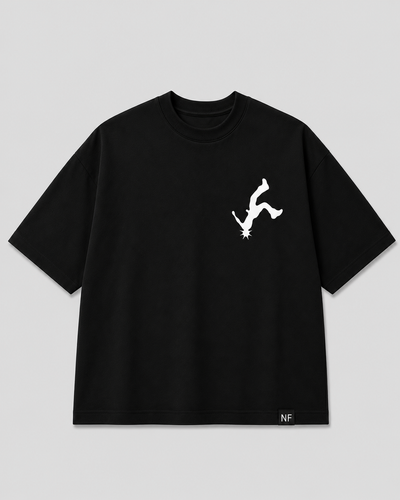 Premium Terry Oversized Boxy Fit Graphic T-Shirt – Cristiano Inspired Streetwear | Black
