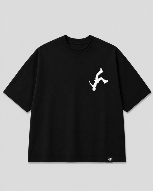 Premium Terry Oversized Boxy Fit Graphic T-Shirt – Cristiano Inspired Streetwear | Black