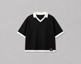 NurexFit Oversized Boxy Fit Cropped T-Shirt – Black & White
