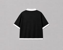 NurexFit Oversized Boxy Fit Cropped T-Shirt – Black & White