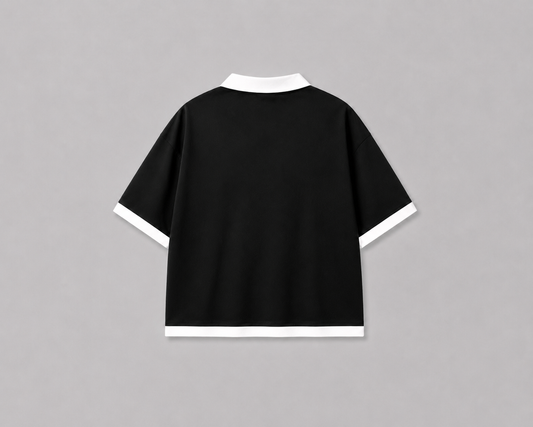 NurexFit Oversized Boxy Fit Cropped T-Shirt – Black & White