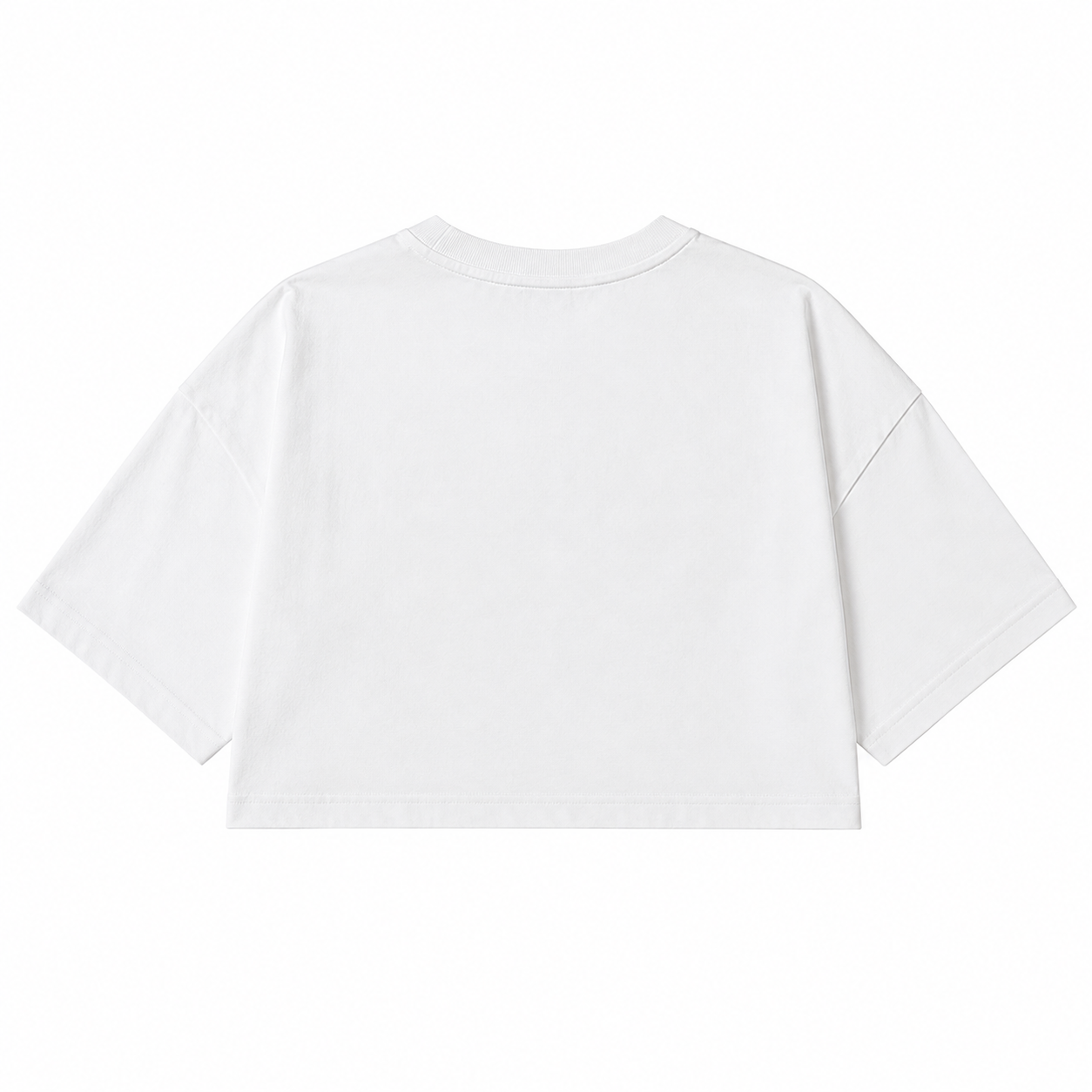 W★MEN Graphic Oversized Crop Top – White
