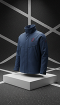 Metro Blue Outerwear Jacket with Signature Logo