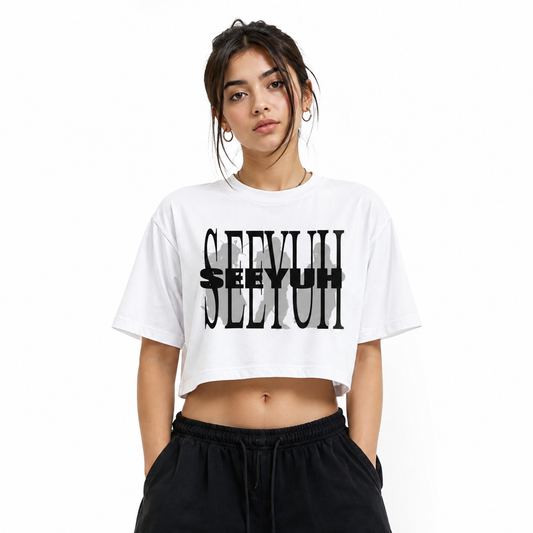 Women’s White Croptop Oversized Boxy Fit