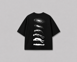 She Knows Oversized Boxy Fit Terry T-Shirt – Galaxy Back Print | Premium Streetwear | NurexFit