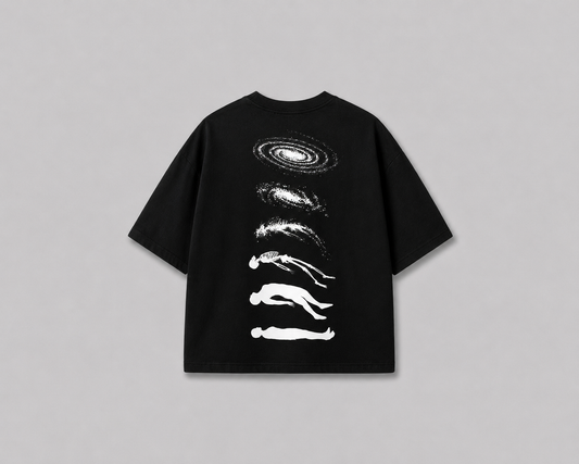 She Knows Oversized Boxy Fit Terry T-Shirt – Galaxy Back Print | Premium Streetwear | NurexFit